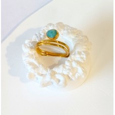 Γυναικείο ασημένιο δαχτυλίδι επίχρυσο με ζιργκόν (SR29)